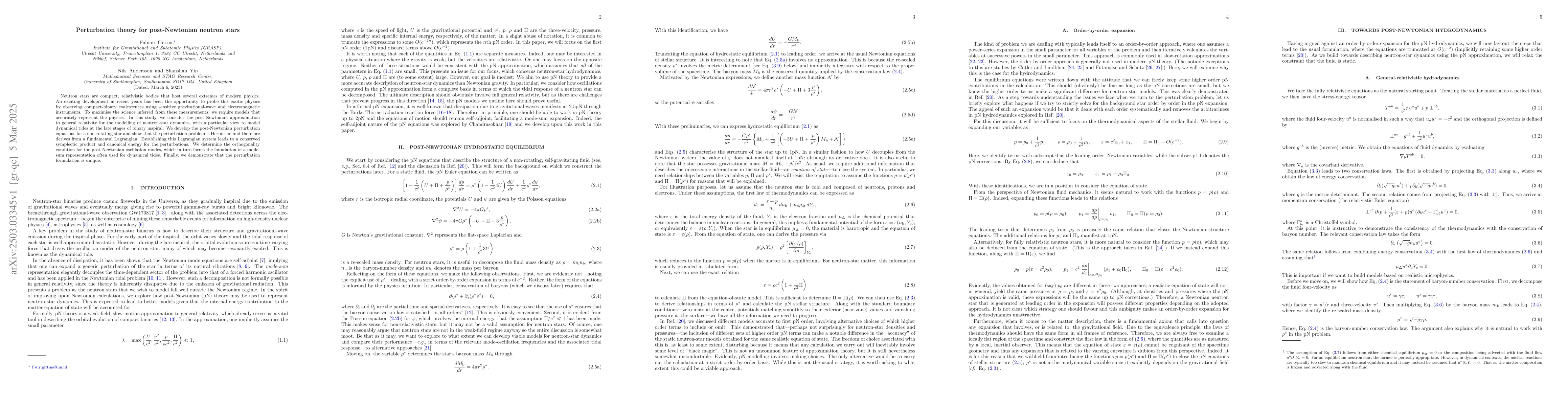 Thumbnail for Perturbation theory for post-Newtonian neutron stars