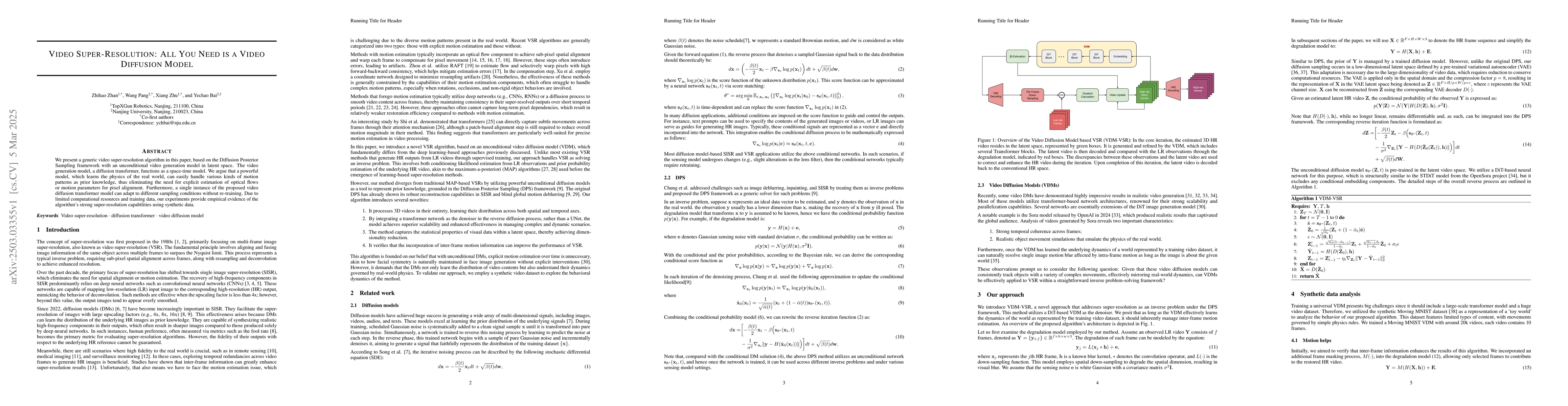 Thumbnail for Video Super-Resolution: All You Need is a Video Diffusion Model