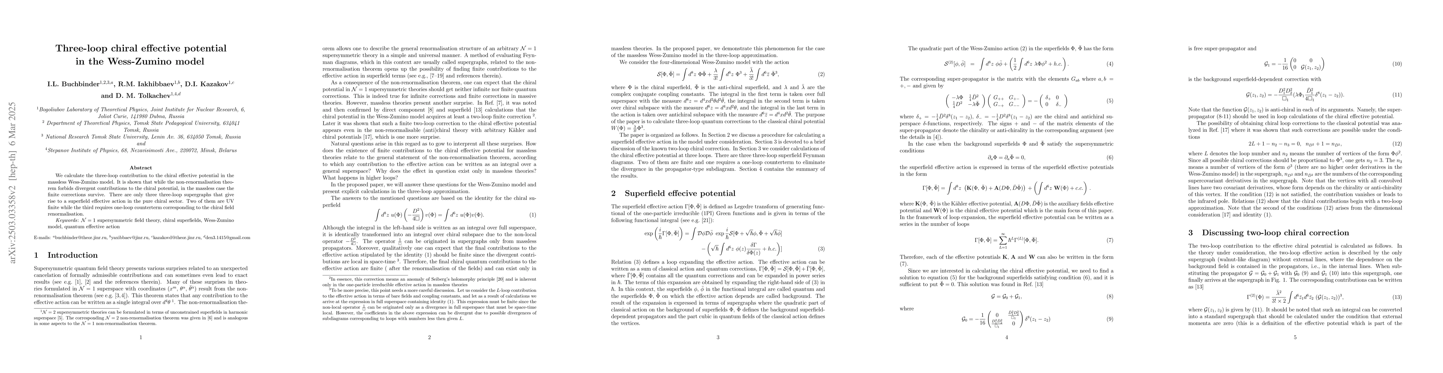 Thumbnail for Three-loop chiral effective potential in the Wess-Zumino model