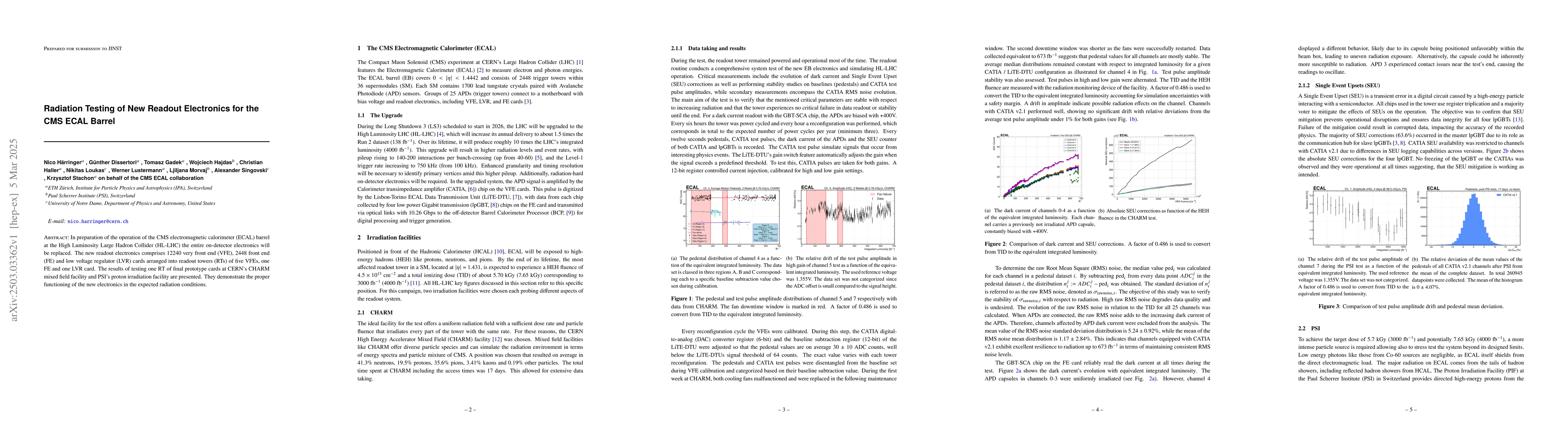 Thumbnail for Radiation Testing of New Readout Electronics for the CMS ECAL Barrel