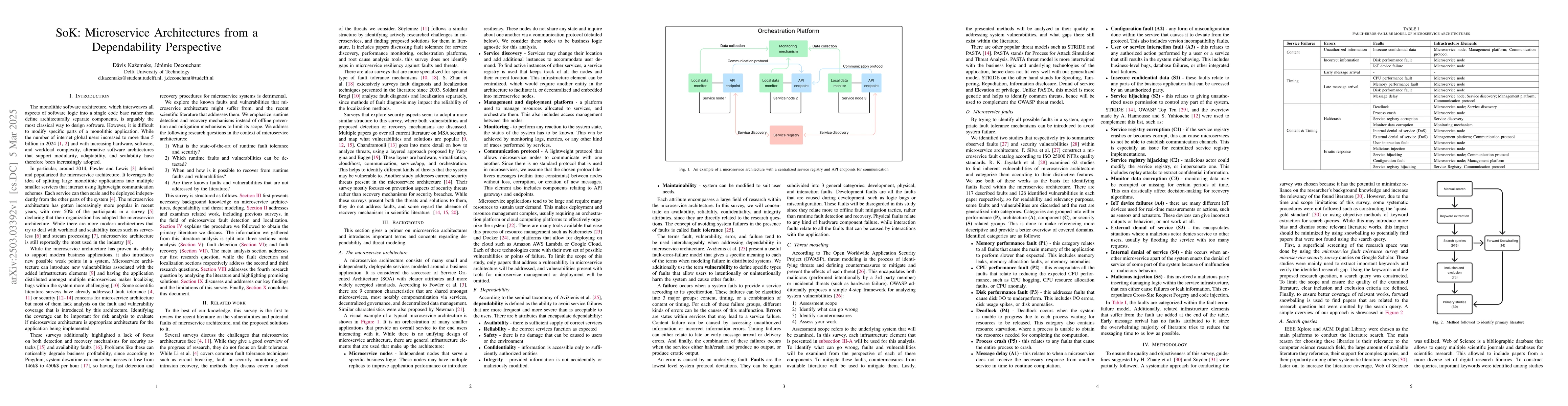 Thumbnail for SoK: Microservice Architectures from a Dependability Perspective