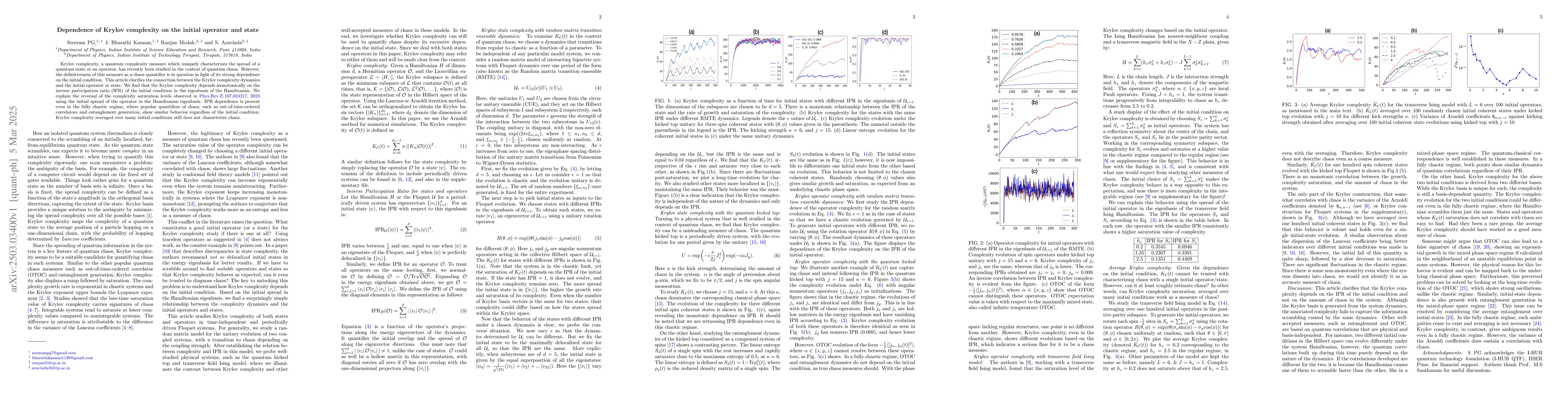 Thumbnail for Dependence of Krylov complexity on the initial operator and state