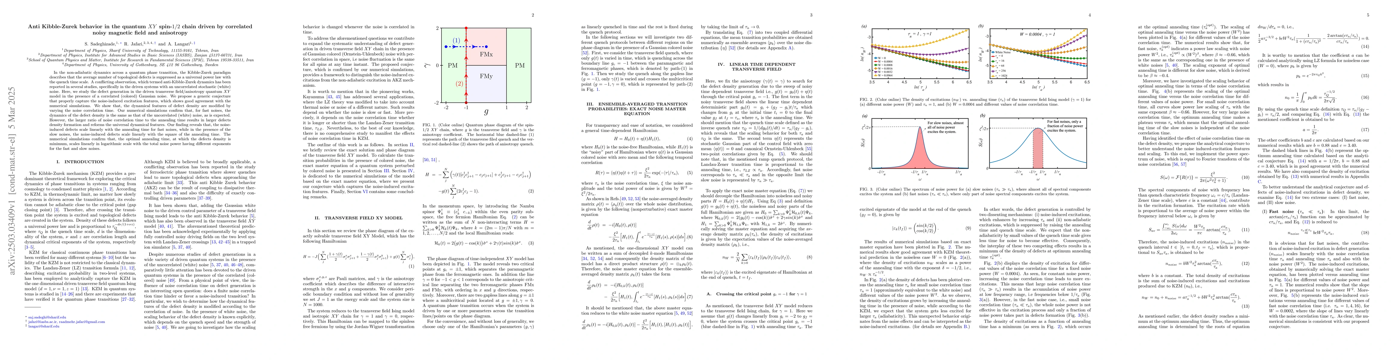 Thumbnail for Anti Kibble-Zurek behavior in the quantum XY spin-1/2 chain driven by
  correlated noisy magnetic field and anisotropy