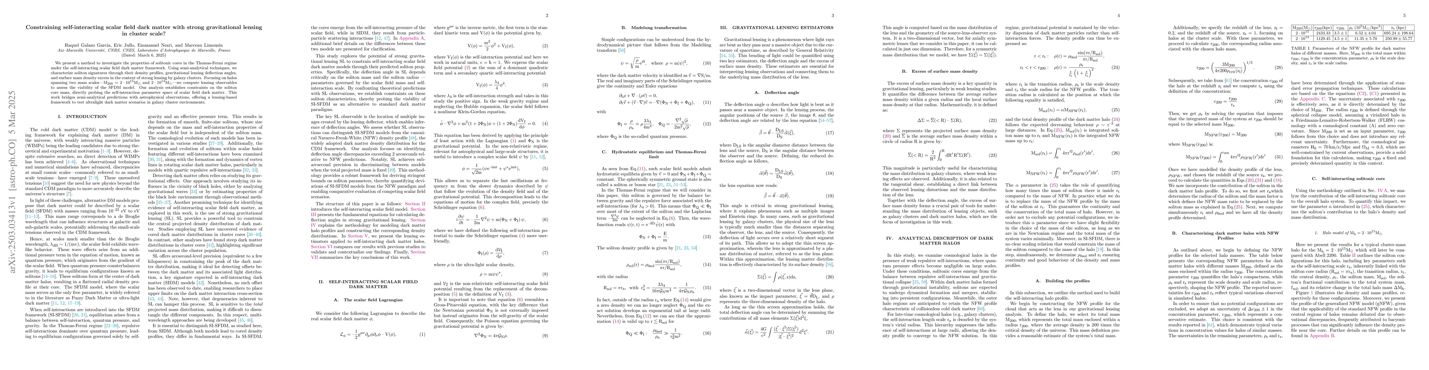 Thumbnail for Constraining self-interacting scalar field dark matter with strong
  gravitational lensing in cluster scale?