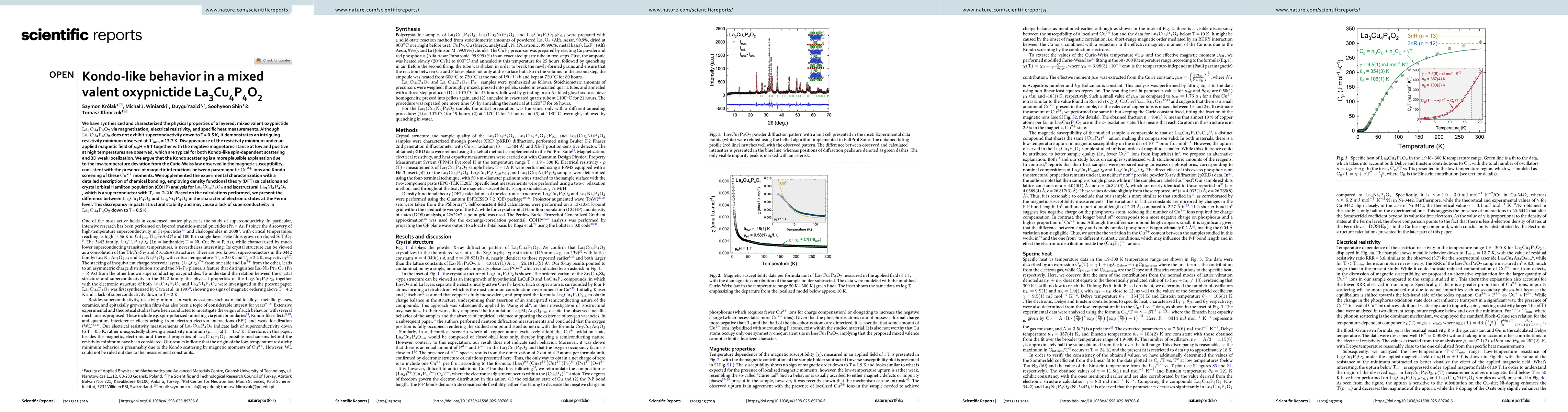 Thumbnail for Kondo-like behavior in a mixed valent oxypnictide
  $\mathrm{La_{3}Cu_{4}P_{4}O_{2}}$