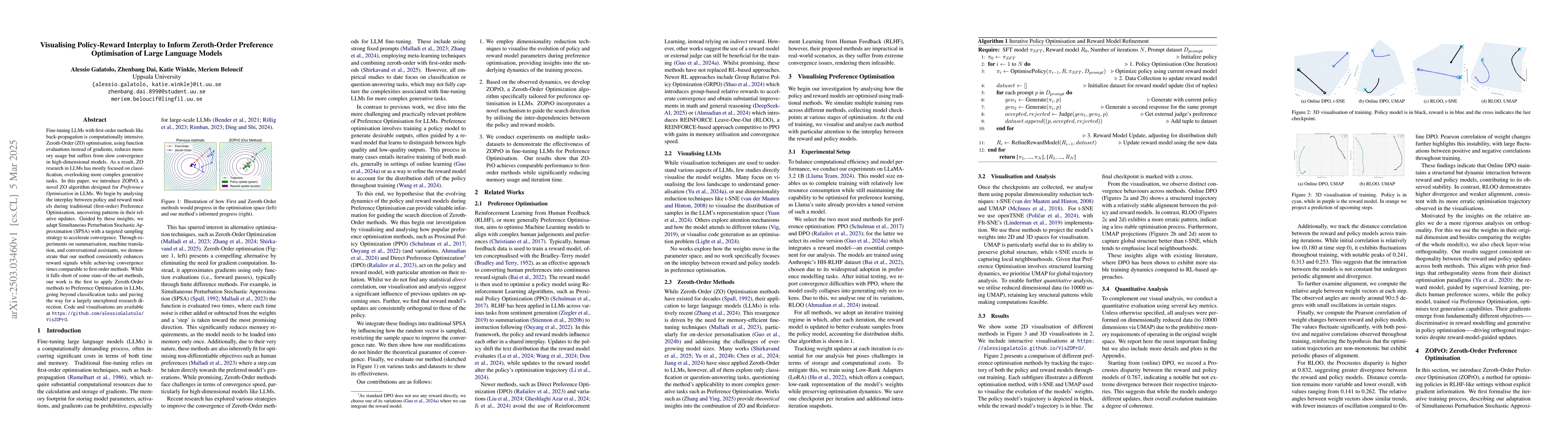 Thumbnail for Visualising Policy-Reward Interplay to Inform Zeroth-Order Preference
  Optimisation of Large Language Models