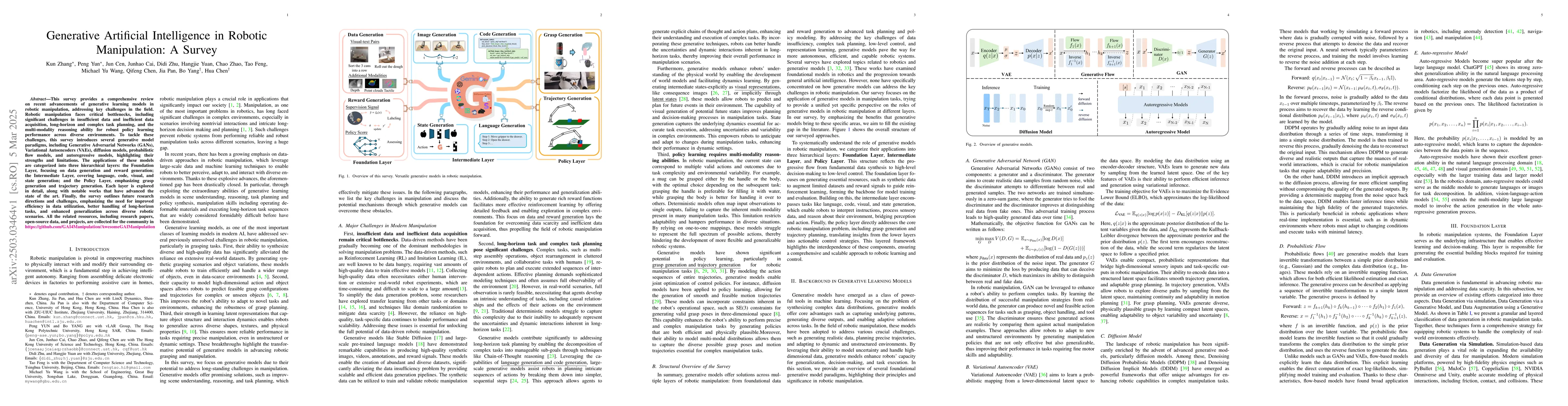 Thumbnail for Generative Artificial Intelligence in Robotic Manipulation: A Survey