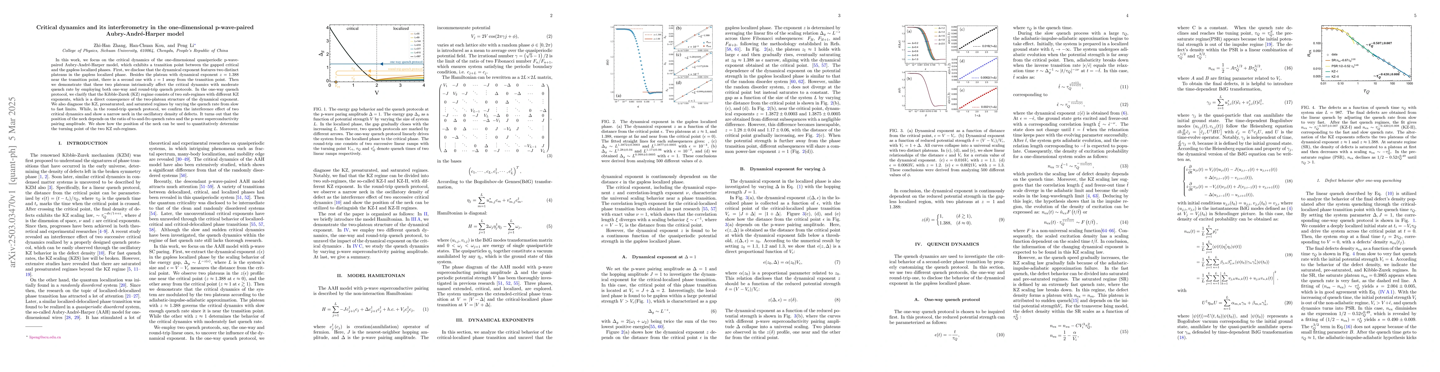 Thumbnail for Critical dynamics and its interferometry in the one-dimensional
  p-wave-paired Aubry-André-Harper model
