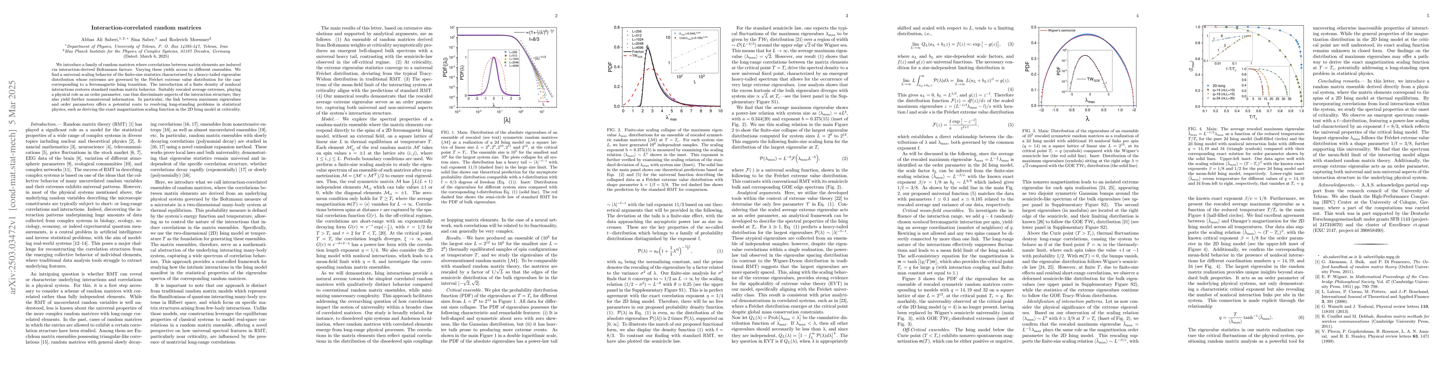 Thumbnail for Interaction-correlated random matrices