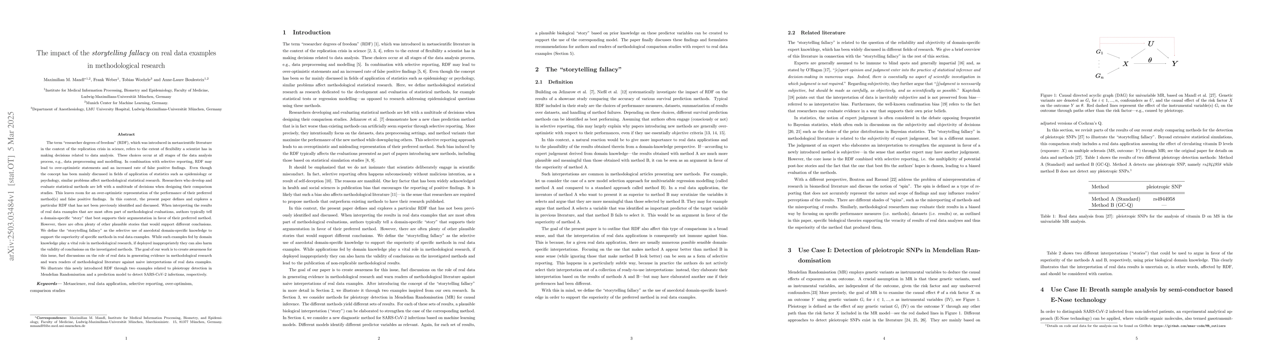 Thumbnail for The impact of the storytelling fallacy on real data examples in
  methodological research