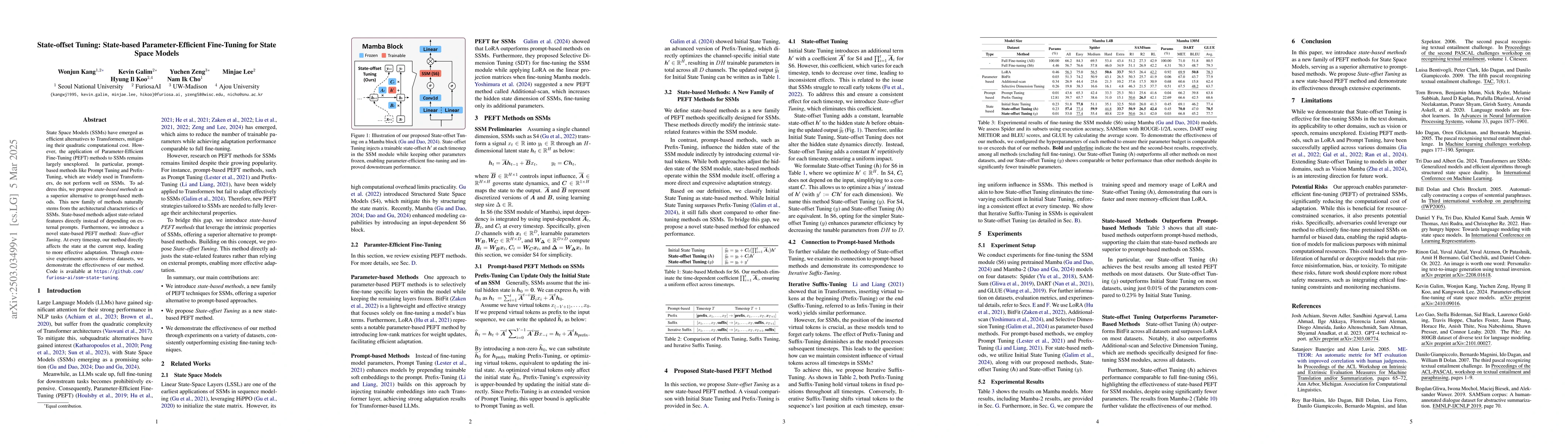 Thumbnail for State-offset Tuning: State-based Parameter-Efficient Fine-Tuning for
  State Space Models