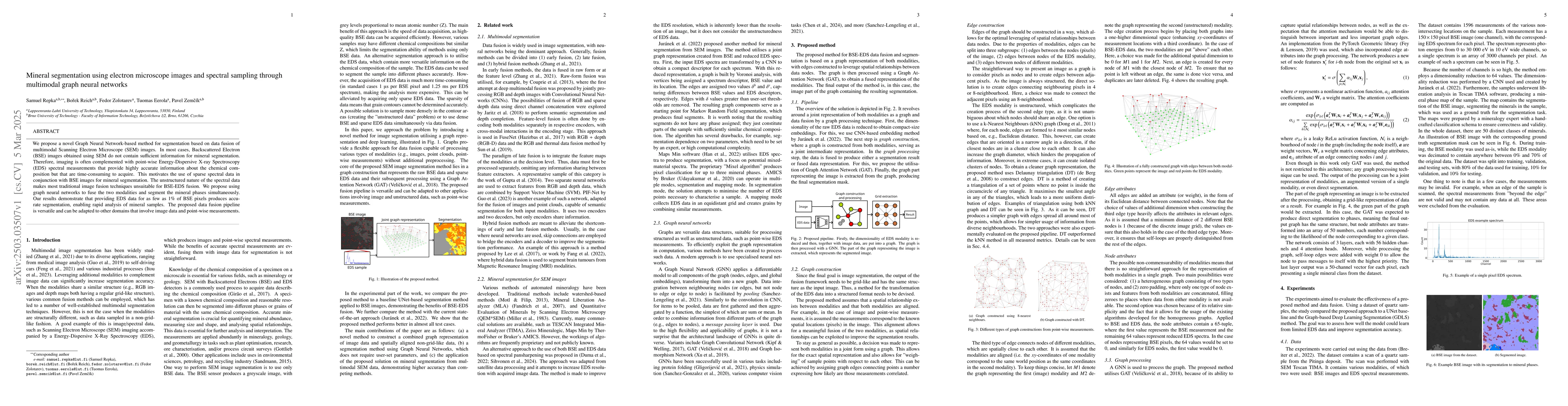Thumbnail for Mineral segmentation using electron microscope images and spectral
  sampling through multimodal graph neural networks