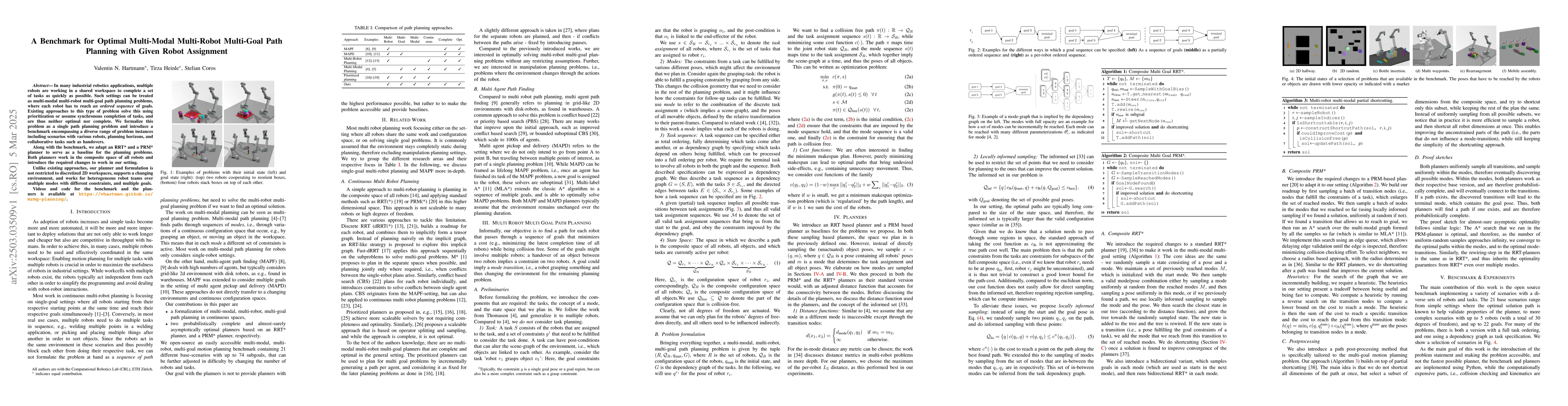 Thumbnail for A Benchmark for Optimal Multi-Modal Multi-Robot Multi-Goal Path Planning
  with Given Robot Assignment