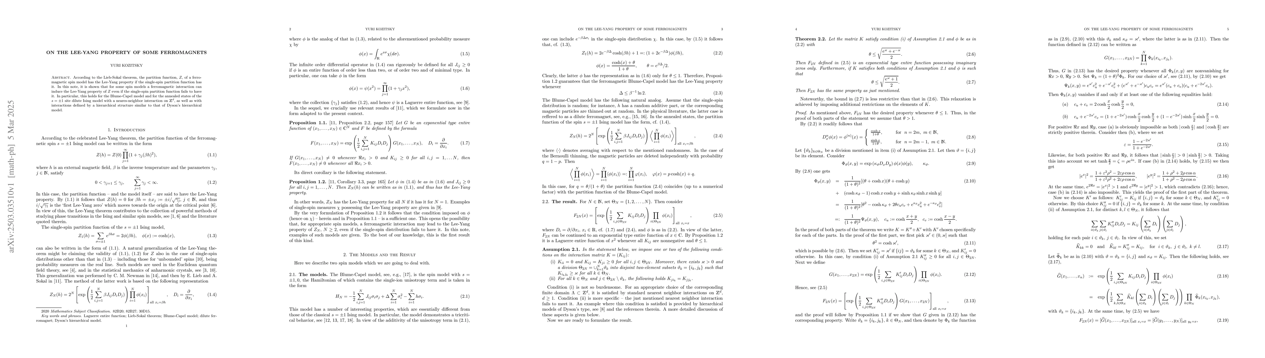 Thumbnail for On the Lee-Yang property of some ferromagnets