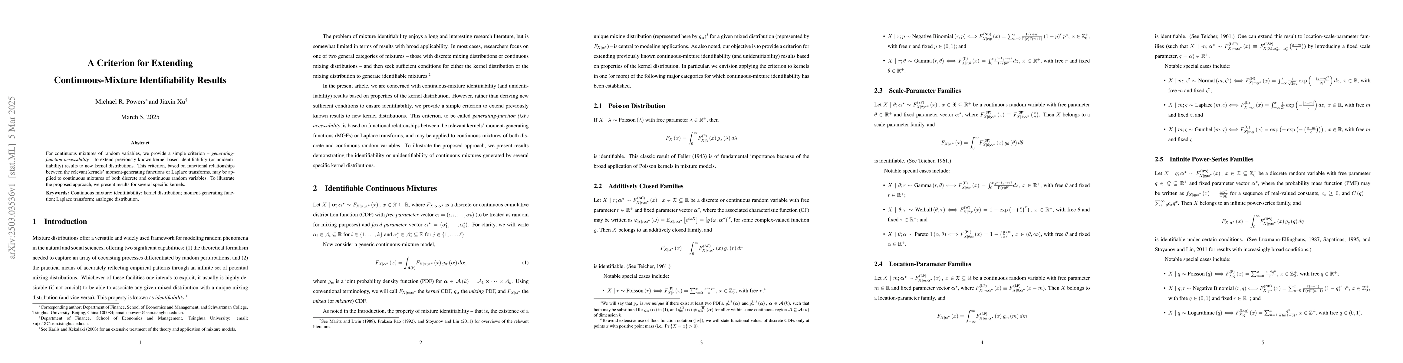Thumbnail for A Criterion for Extending Continuous-Mixture Identifiability Results