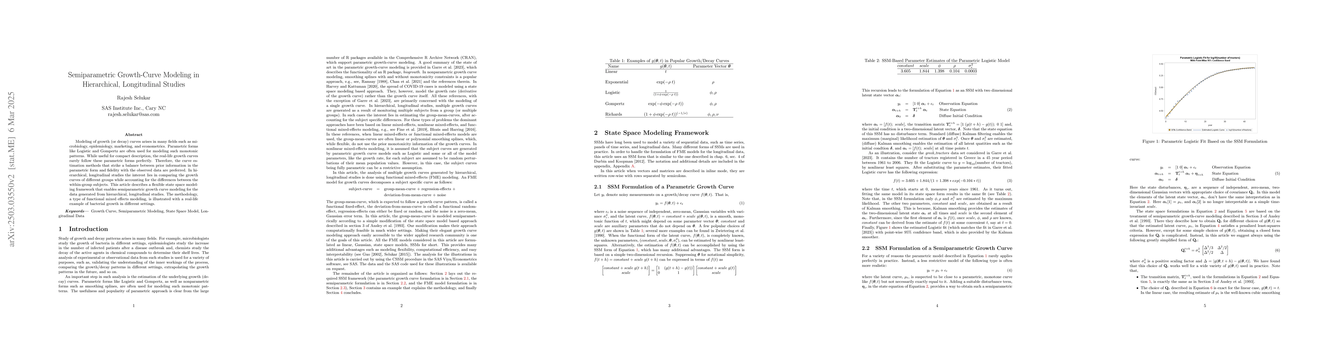 Thumbnail for Semiparametric Growth-Curve Modeling in Hierarchical, Longitudinal
  Studies