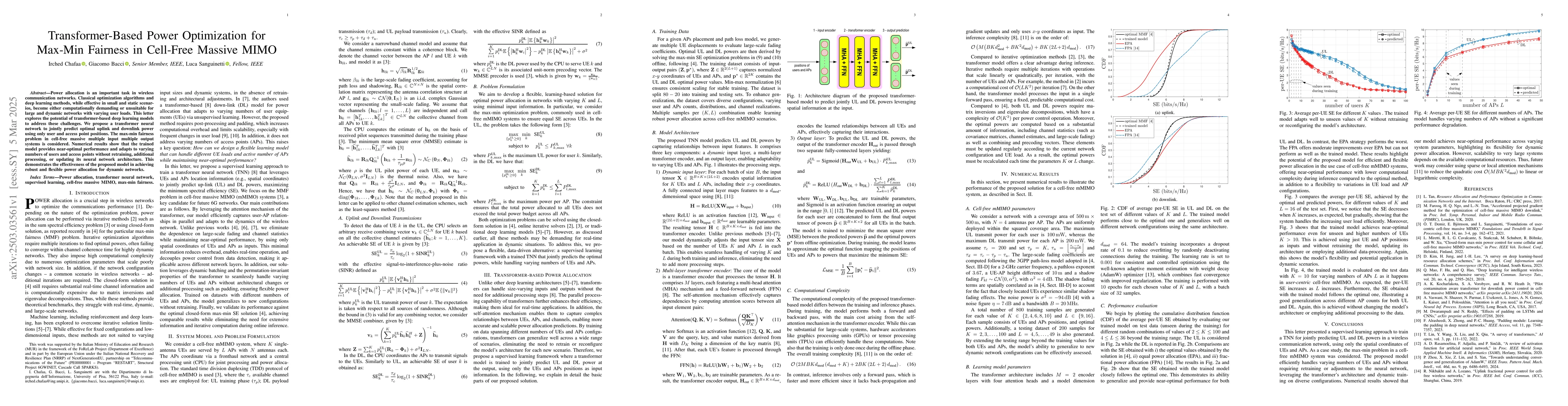 Thumbnail for Transformer-Based Power Optimization for Max-Min Fairness in Cell-Free
  Massive MIMO