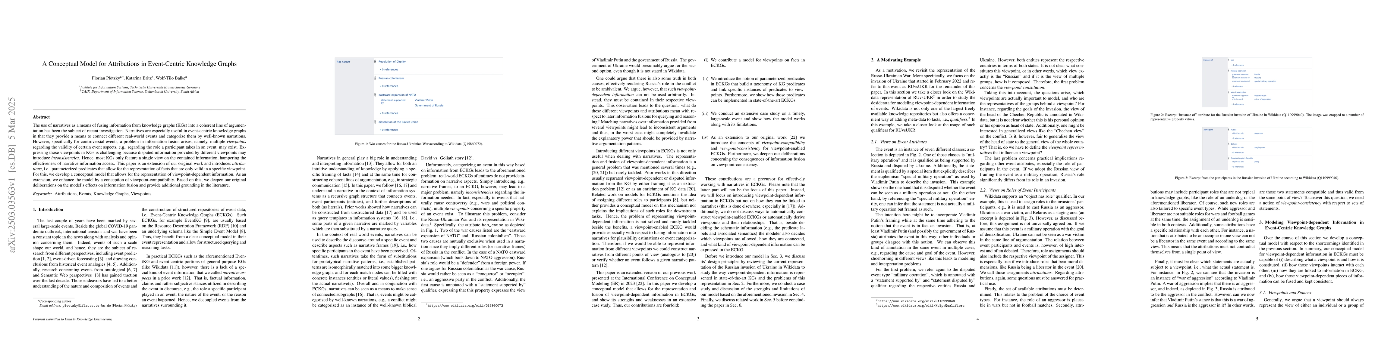 Thumbnail for A Conceptual Model for Attributions in Event-Centric Knowledge Graphs