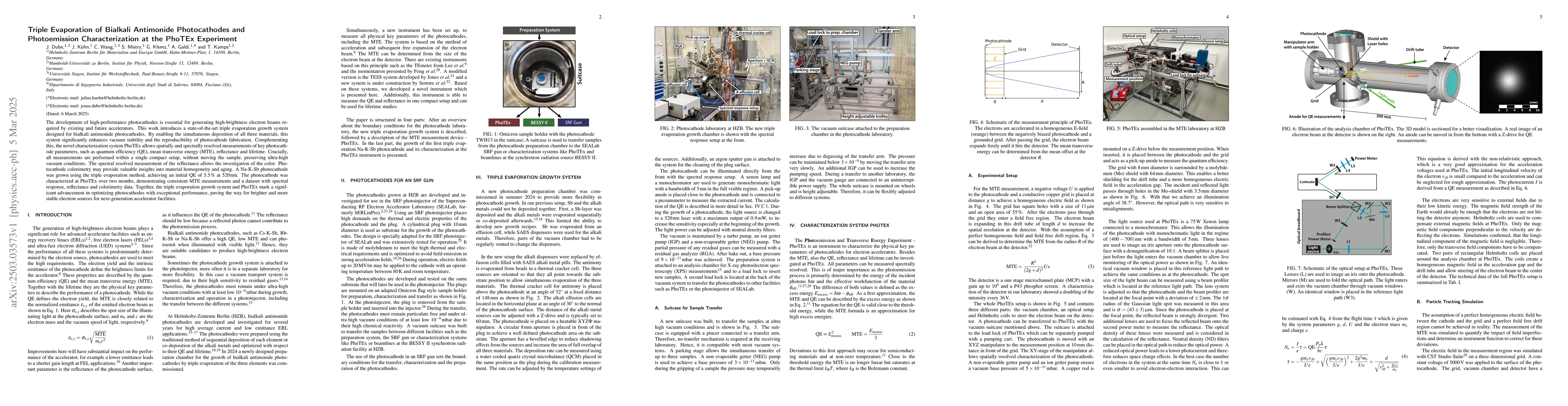 Thumbnail for Triple Evaporation of Bialkali Antimonide Photocathodes and
  Photoemission Characterization at the PhoTEx Experiment