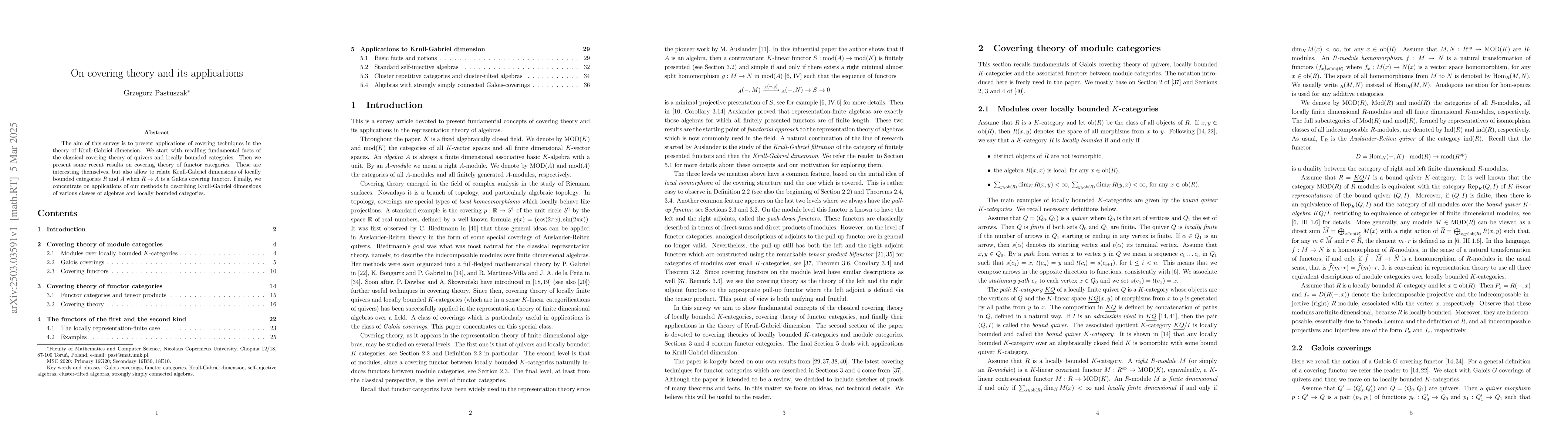 Thumbnail for On covering theory and its applications