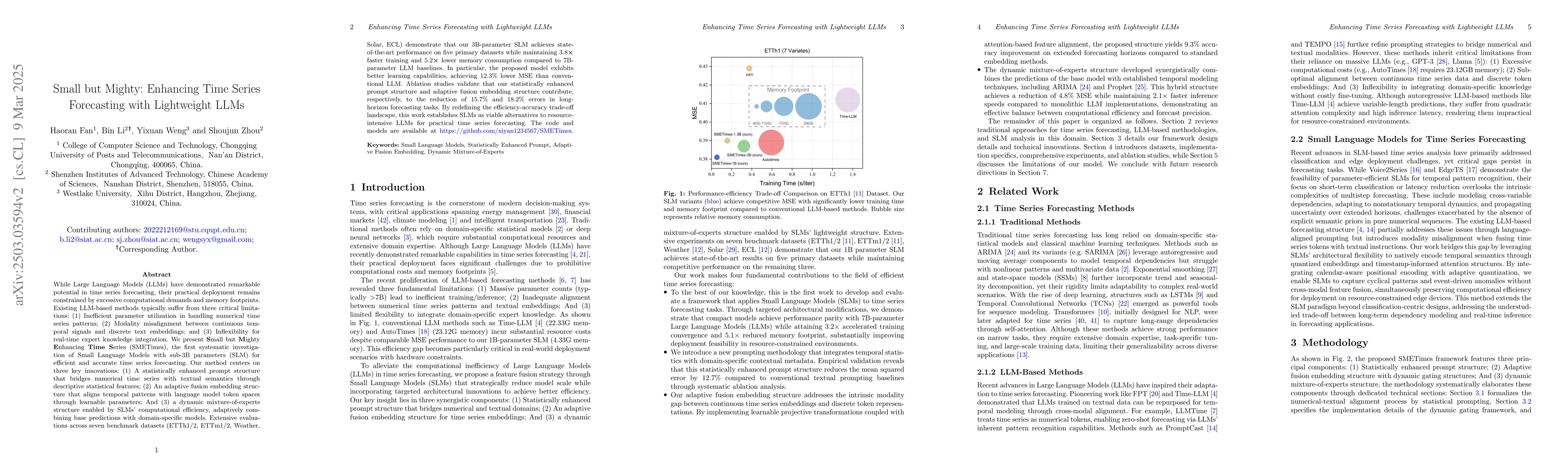 Thumbnail for Small but Mighty: Enhancing Time Series Forecasting with Lightweight
  LLMs