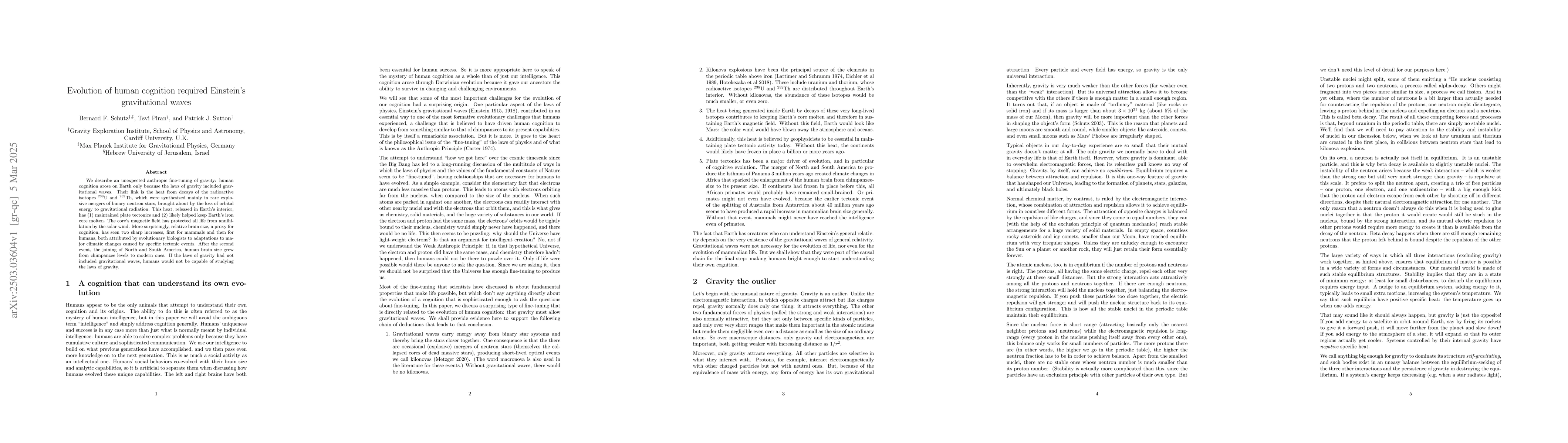 Thumbnail for Evolution of human cognition required Einstein's gravitational waves