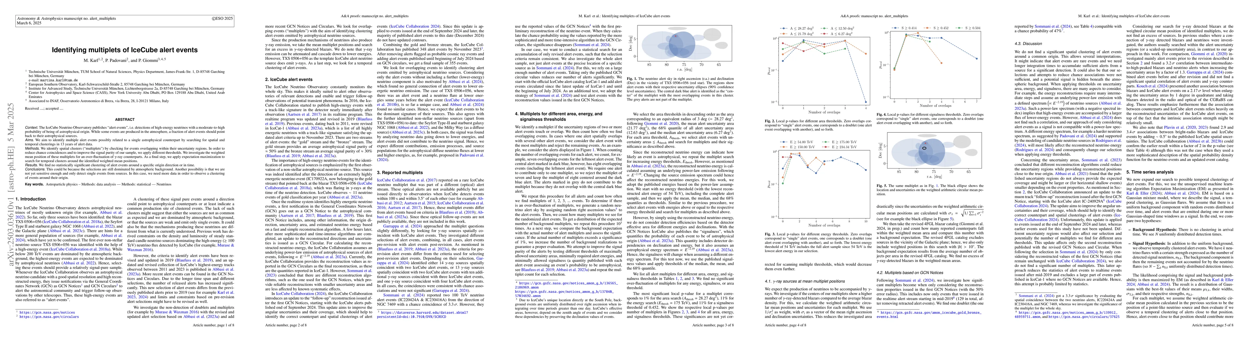 Thumbnail for Identifying multiplets of IceCube alert events