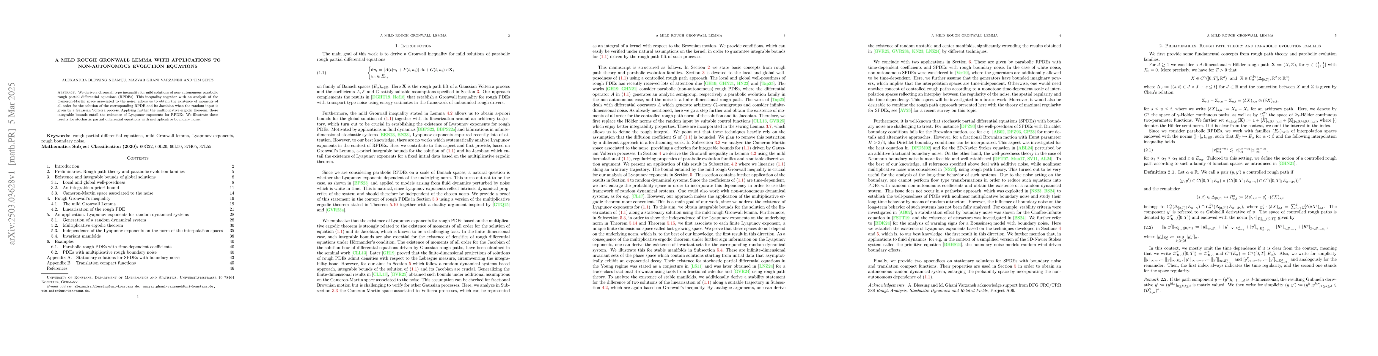 Thumbnail for A mild rough Gronwall Lemma with applications to non-autonomous
  evolution equations