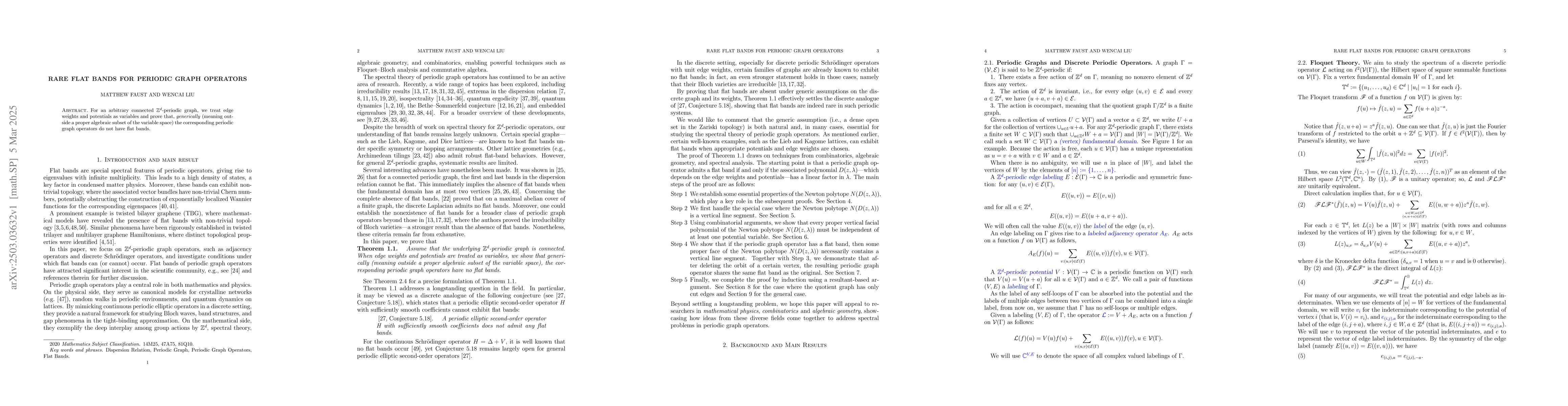 Thumbnail for Rare Flat Bands for Periodic Graph Operators