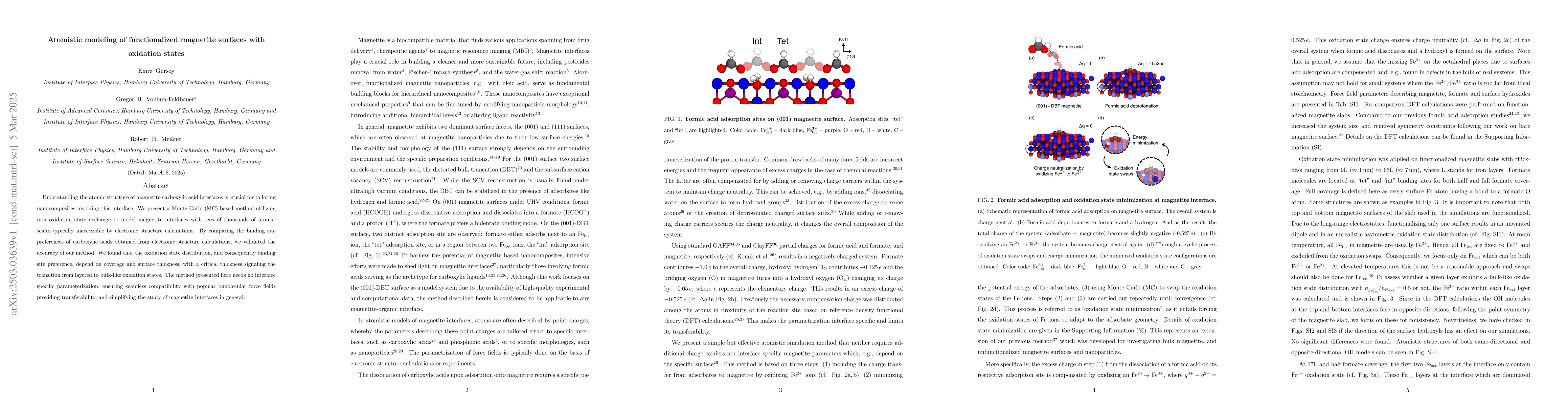 Thumbnail for Atomistic modeling of functionalized magnetite surfaces with oxidation
  states