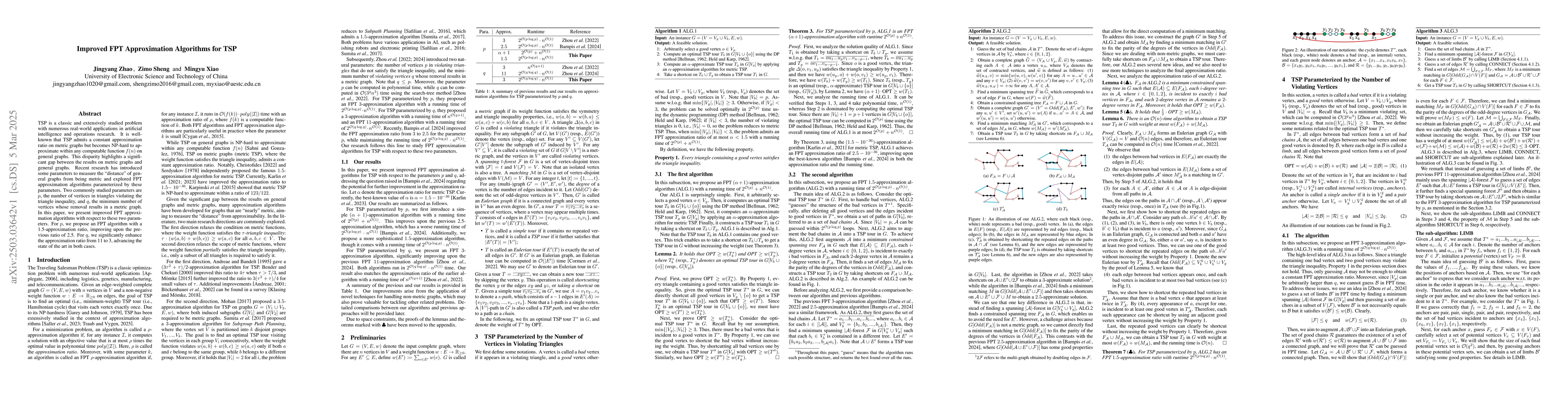 Thumbnail for Improved FPT Approximation Algorithms for TSP
