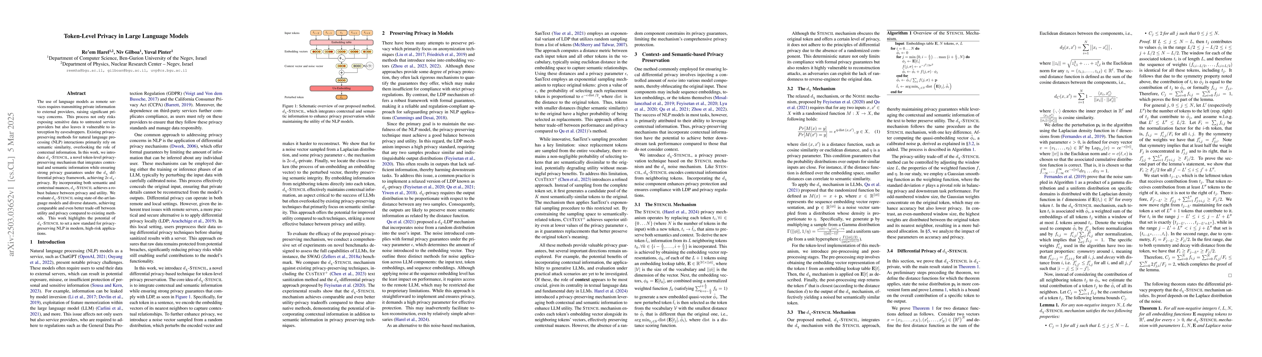 Thumbnail for Token-Level Privacy in Large Language Models