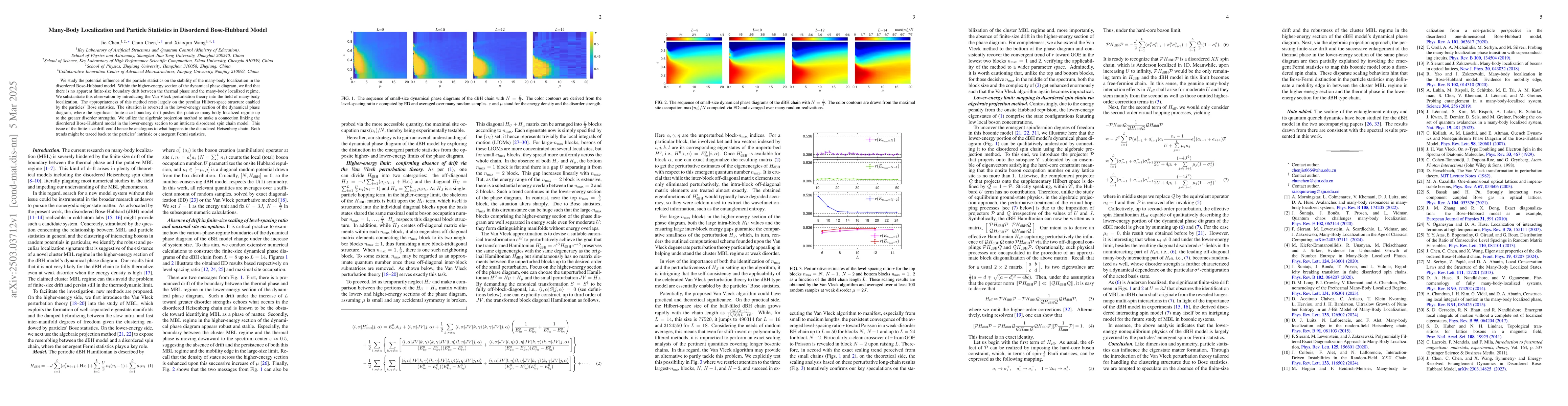 Thumbnail for Many-Body Localization and Particle Statistics in Disordered
  Bose-Hubbard Model