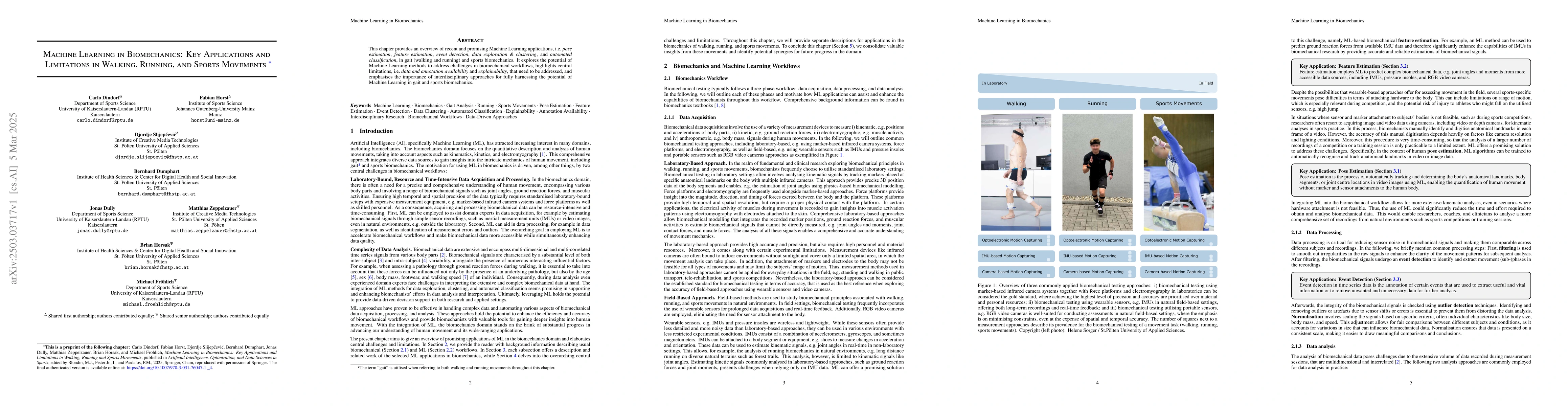 Thumbnail for Machine Learning in Biomechanics: Key Applications and Limitations in
  Walking, Running, and Sports Movements