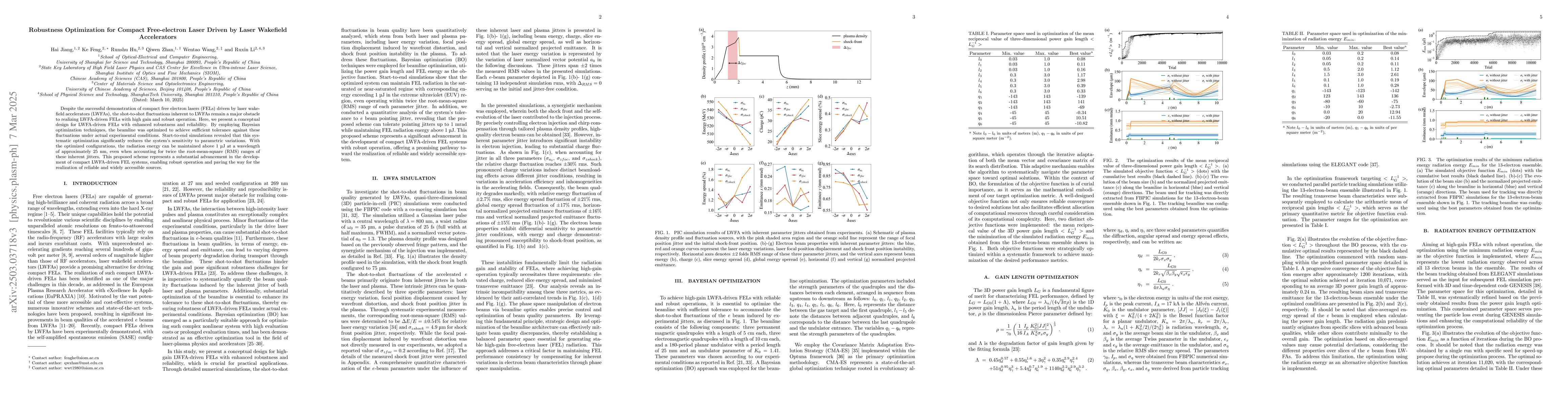 Thumbnail for Robustness Optimization for Compact Free-electron Laser Driven by Laser
  Wakefield Accelerators