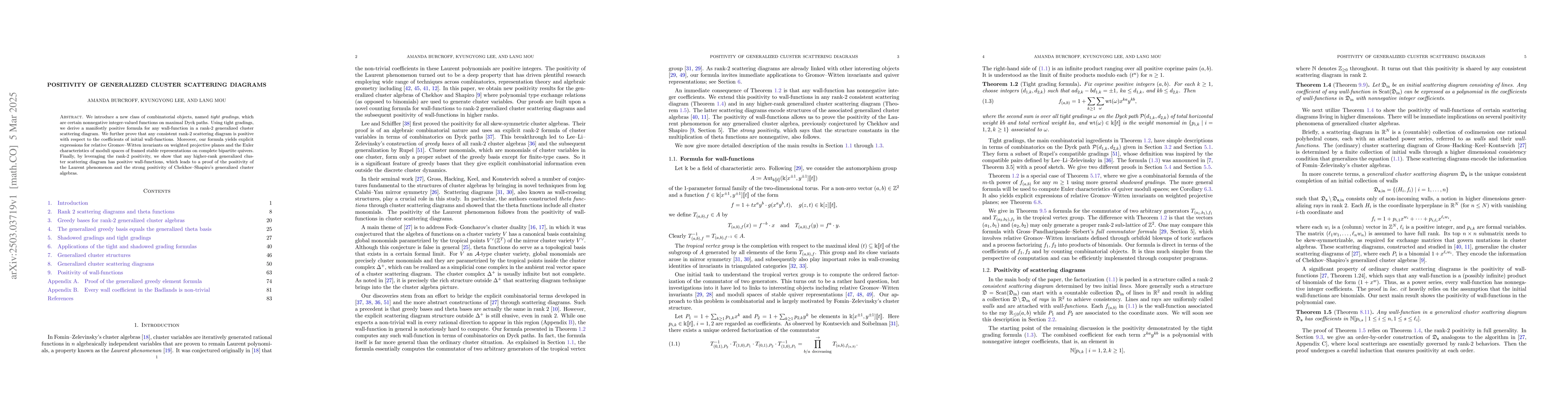 Thumbnail for Positivity of generalized cluster scattering diagrams