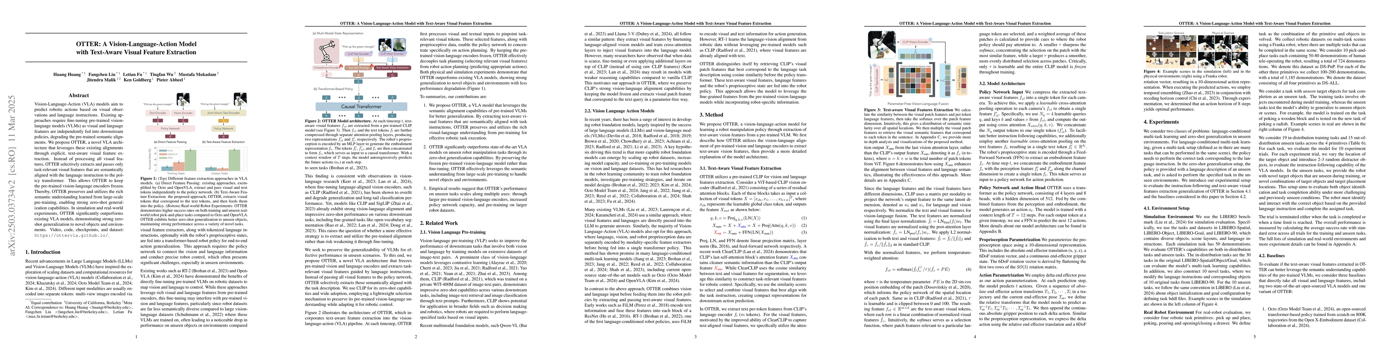 Thumbnail for OTTER: A Vision-Language-Action Model with Text-Aware Visual Feature
  Extraction