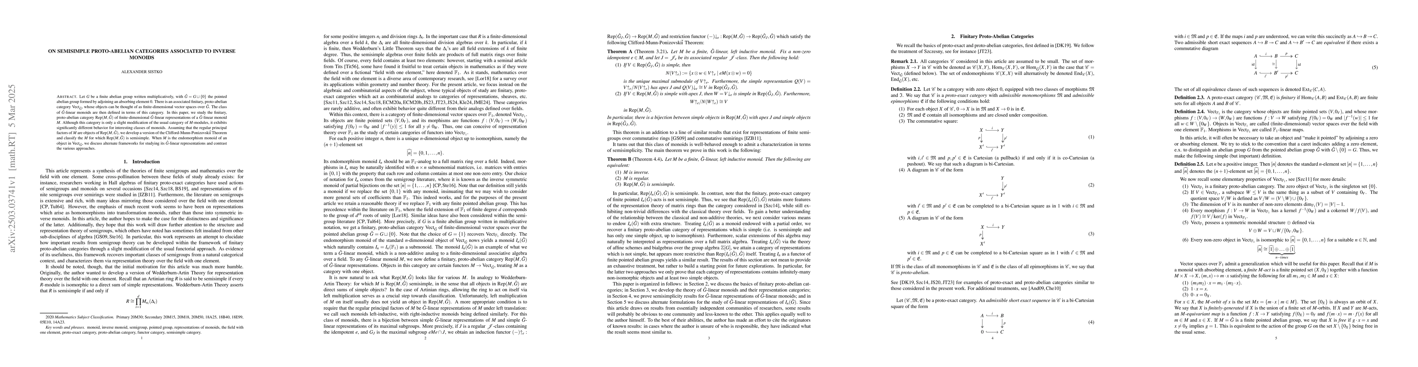 Thumbnail for On Semisimple Proto-Abelian Categories Associated to Inverse Monoids