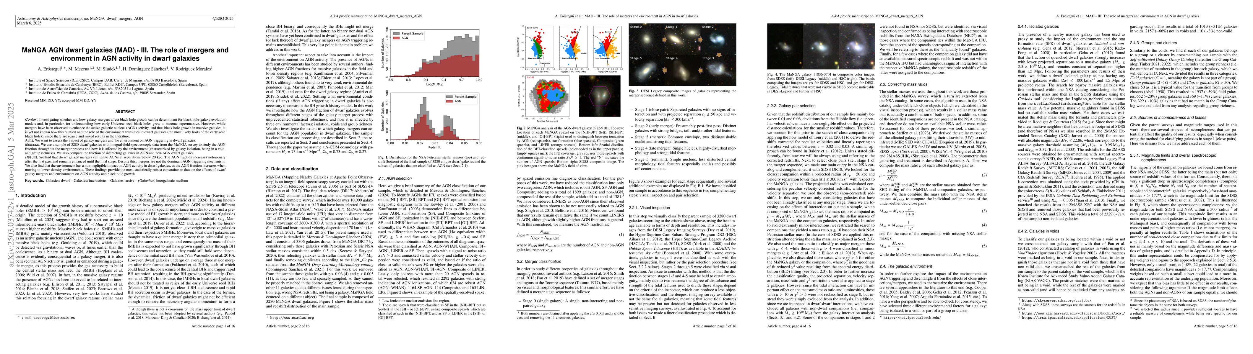 Thumbnail for MaNGA AGN dwarf galaxies (MAD) -- III. The role of mergers and
  environment in AGN activity in dwarf galaxies