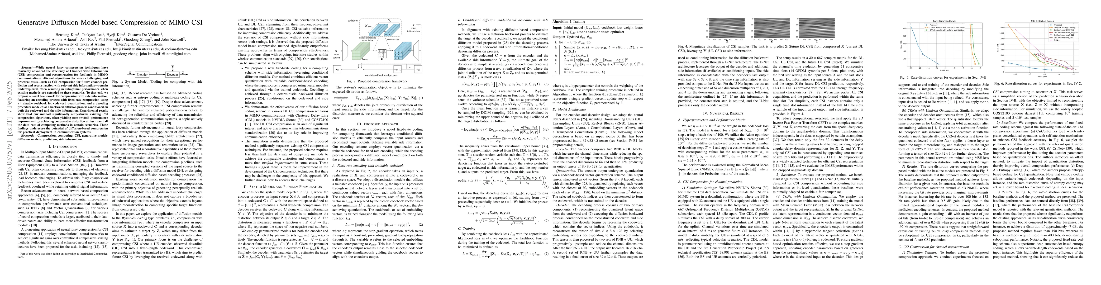 Thumbnail for Generative Diffusion Model-based Compression of MIMO CSI