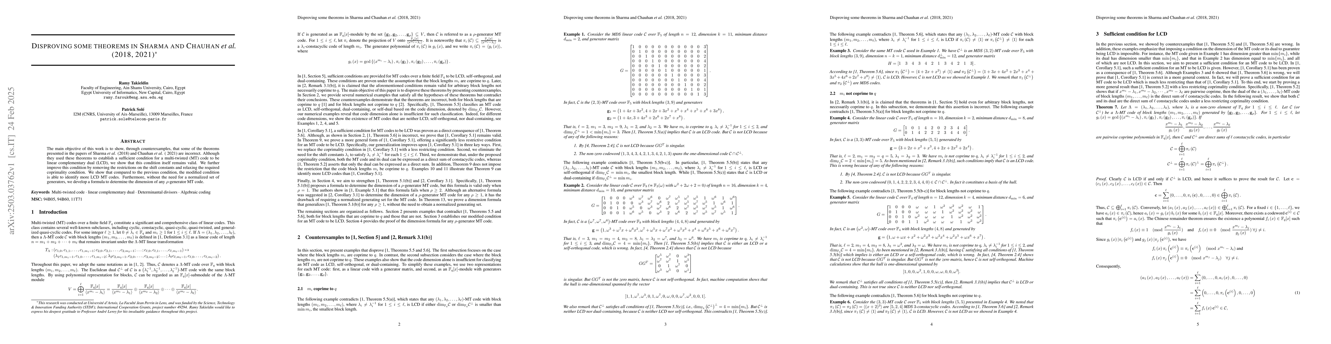 Thumbnail for Disproving some theorems in Sharma and Chauhan et al. (2018, 2021)