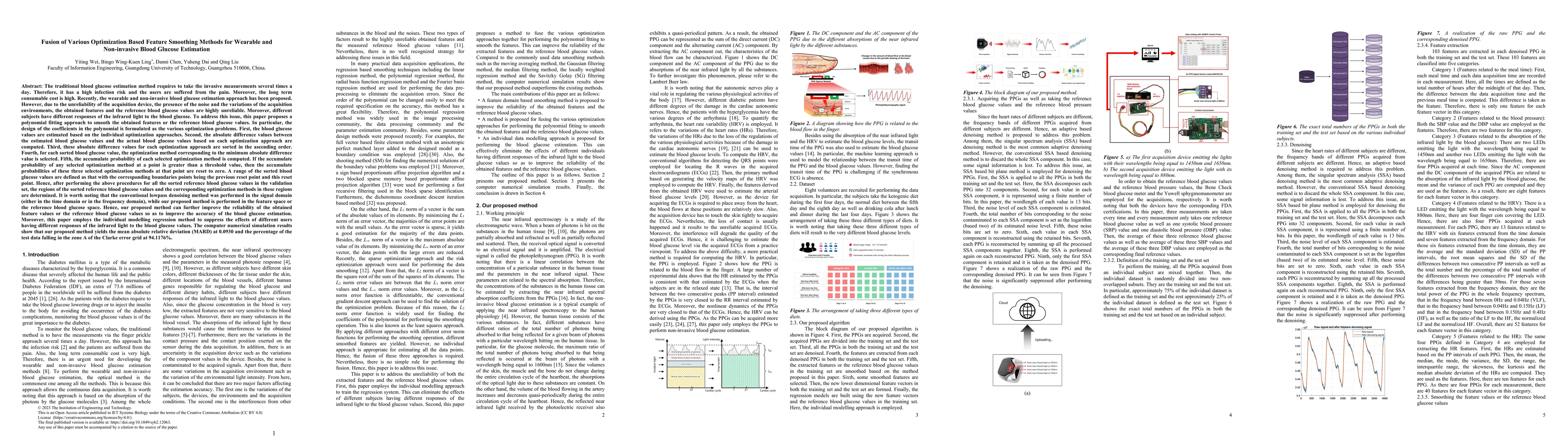 Thumbnail for Fusion of Various Optimization Based Feature Smoothing Methods for
  Wearable and Non-invasive Blood Glucose Estimation