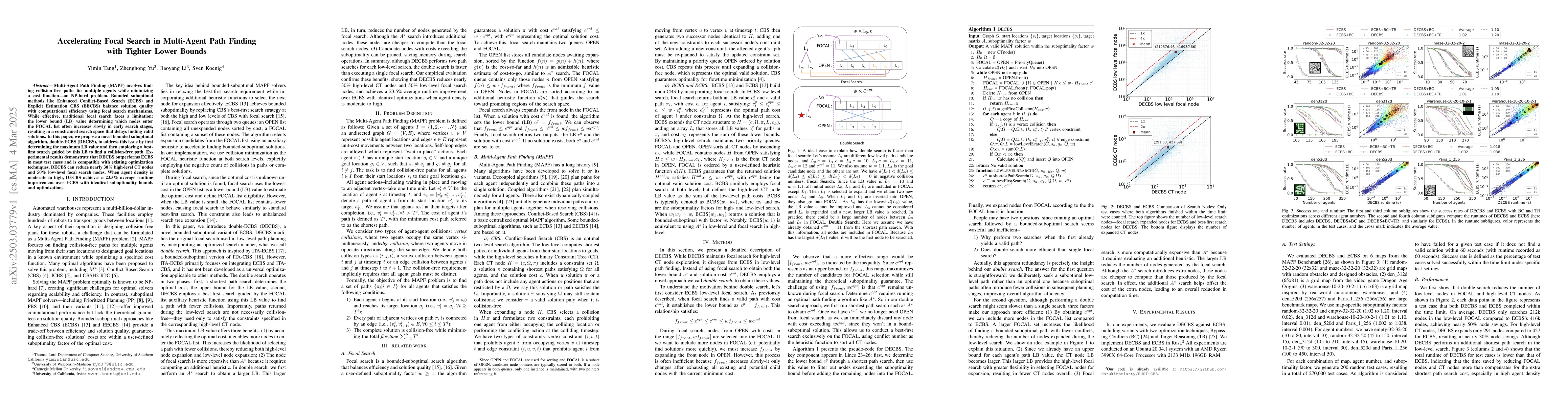 Thumbnail for Accelerating Focal Search in Multi-Agent Path Finding with Tighter Lower
  Bounds