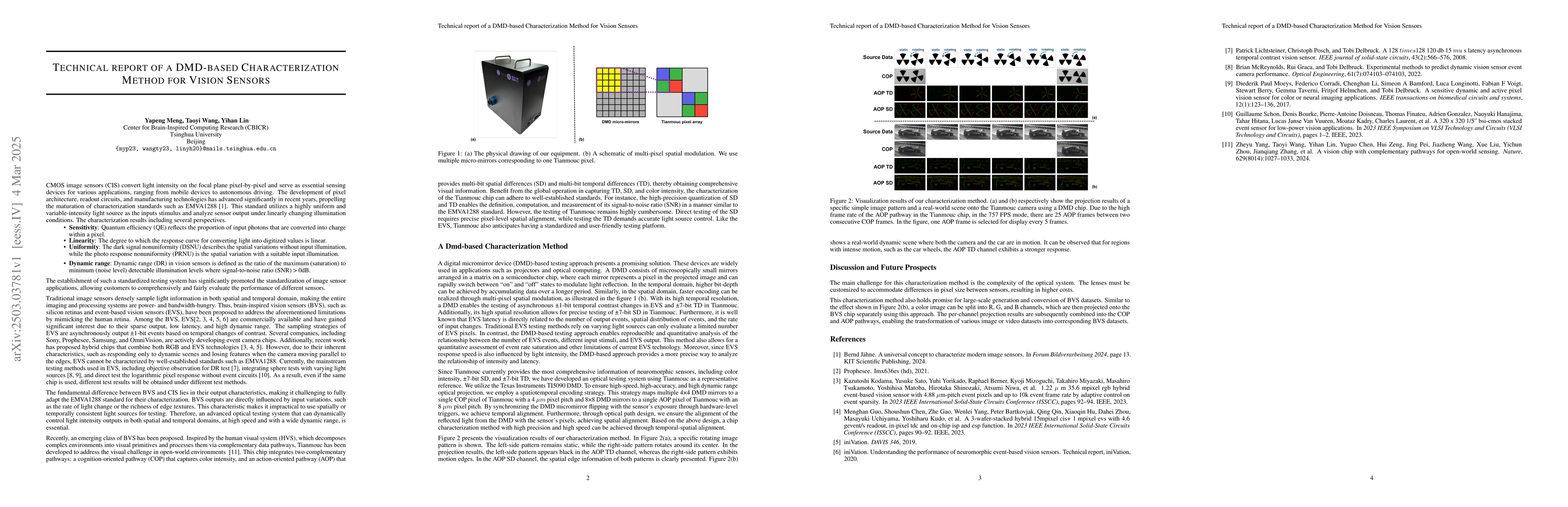 Thumbnail for Technical report of a DMD-based Characterization Method for Vision
  Sensors