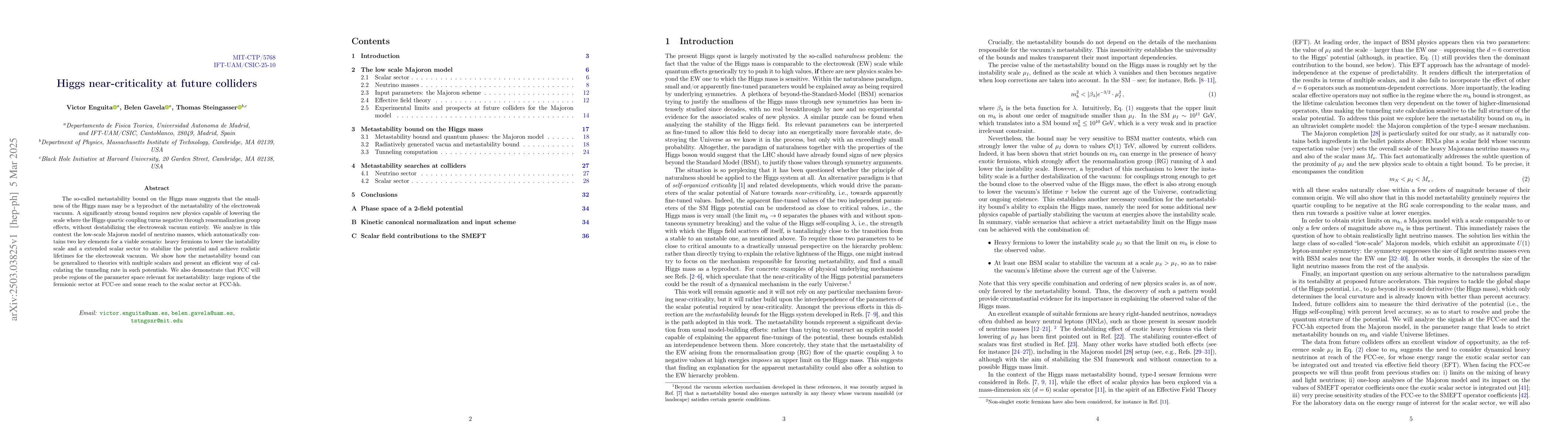 Thumbnail for Higgs near-criticality at future colliders