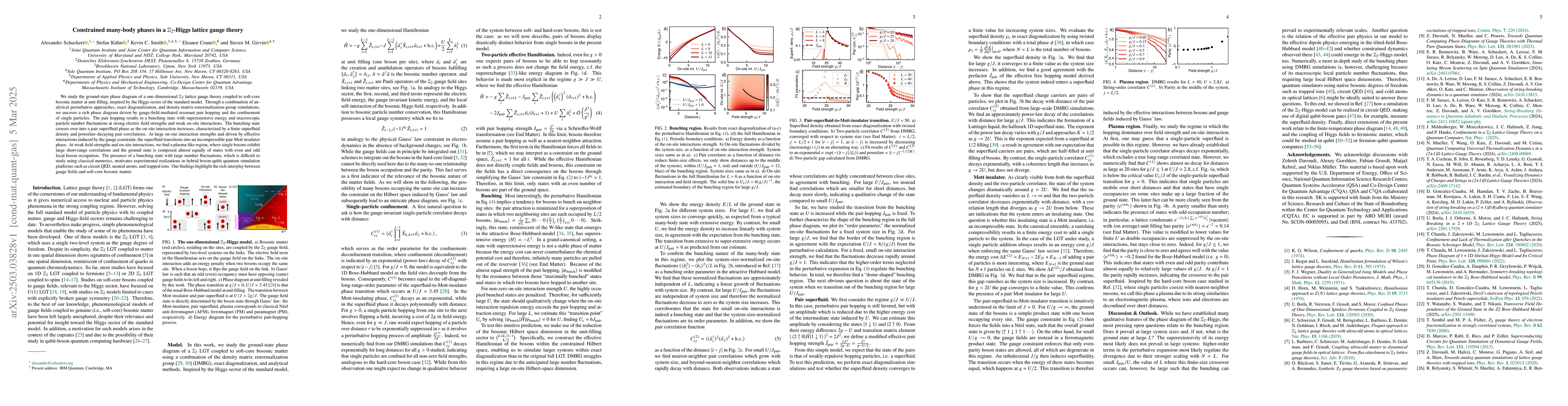 Thumbnail for Constrained many-body phases in a $\mathbb{Z}_2$-Higgs lattice gauge
  theory