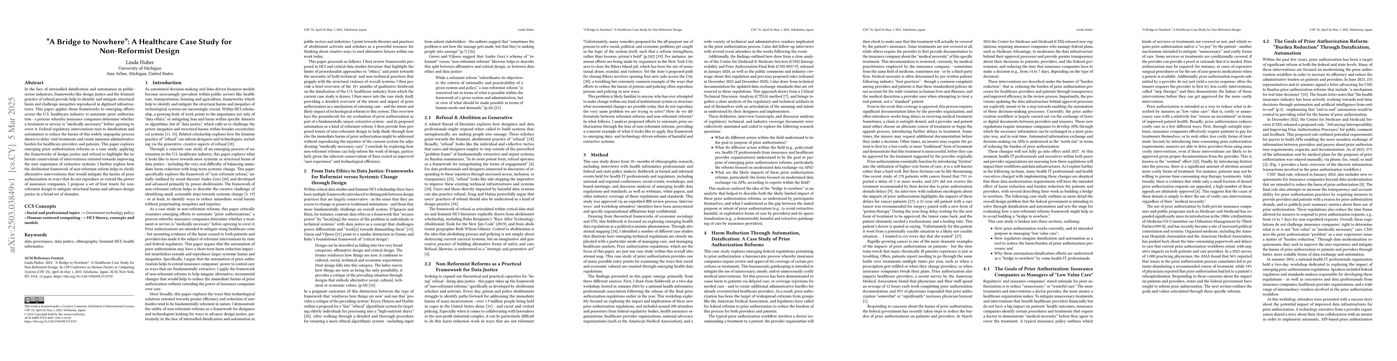 Thumbnail for A Bridge to Nowhere: A Healthcare Case Study for Non-Reformist Design