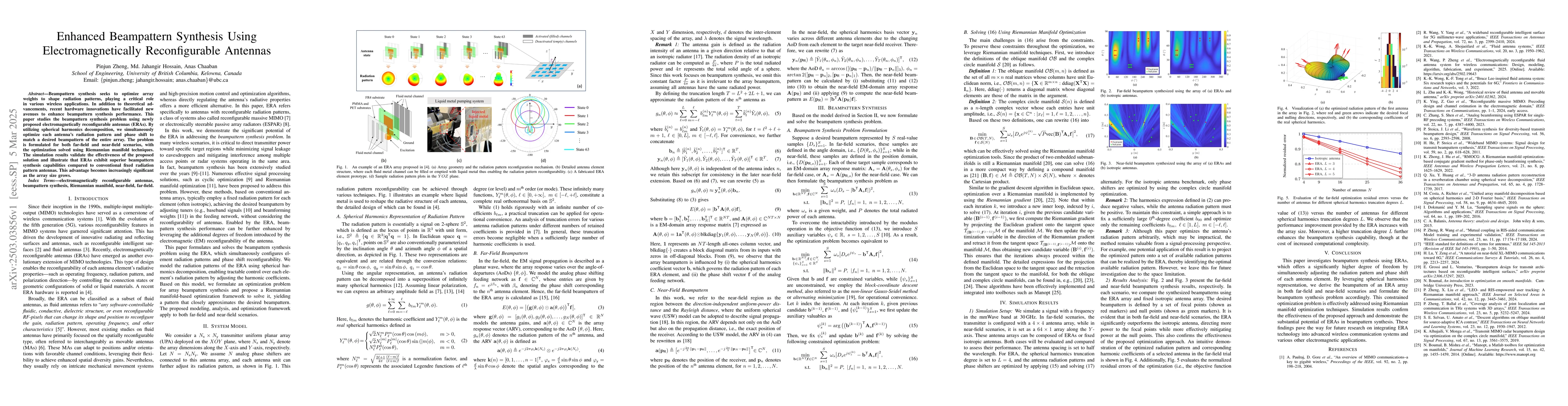 Thumbnail for Enhanced Beampattern Synthesis Using Electromagnetically Reconfigurable
  Antennas