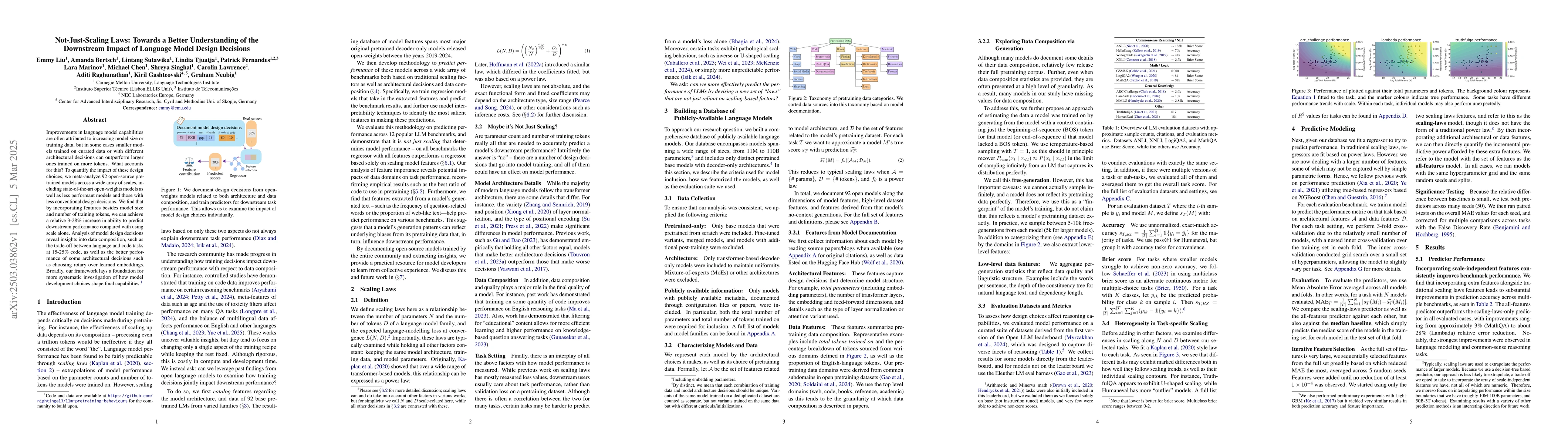 Thumbnail for Not-Just-Scaling Laws: Towards a Better Understanding of the Downstream
  Impact of Language Model Design Decisions