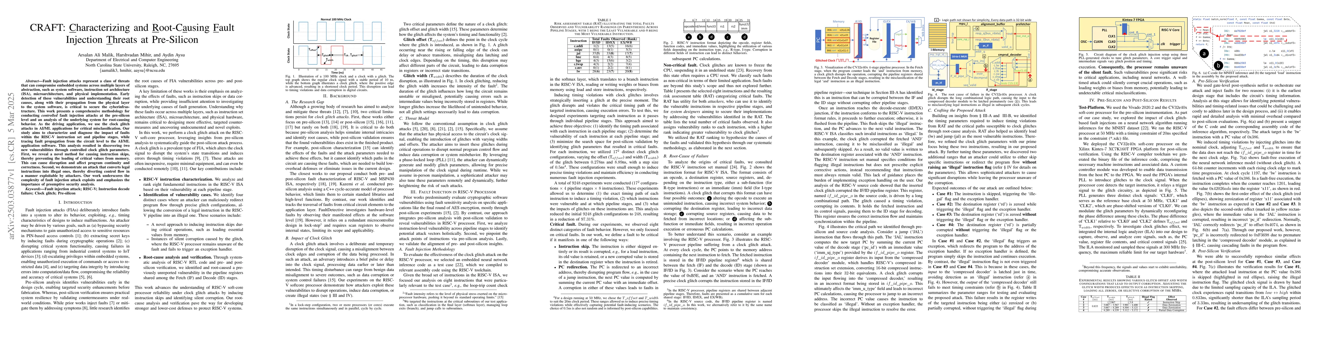 Thumbnail for CRAFT: Characterizing and Root-Causing Fault Injection Threats at
  Pre-Silicon